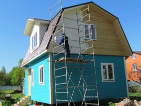 Покраска деревянного дома в Истринском районе