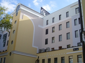 Ремонт фасада здания  Банк Москвы (после окончания работ)