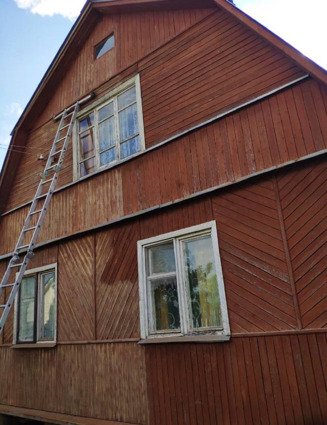 подготовка к покраске деревянного фасада дачи